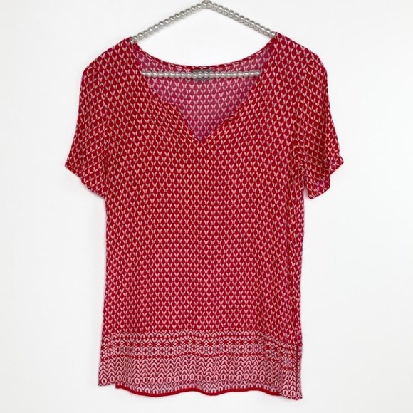 J. Jill Tops - J. Jill Short Sleeve Pattern Blouse Size Small